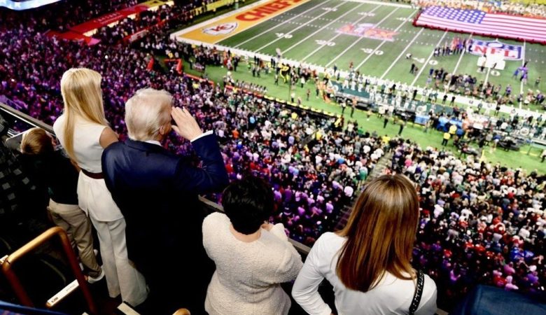 Donald Trump en el Super Bowl con el show de medio tiempo de Kendrick Lamar