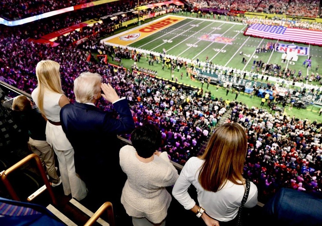 Donald Trump en el Super Bowl con el show de medio tiempo de Kendrick Lamar