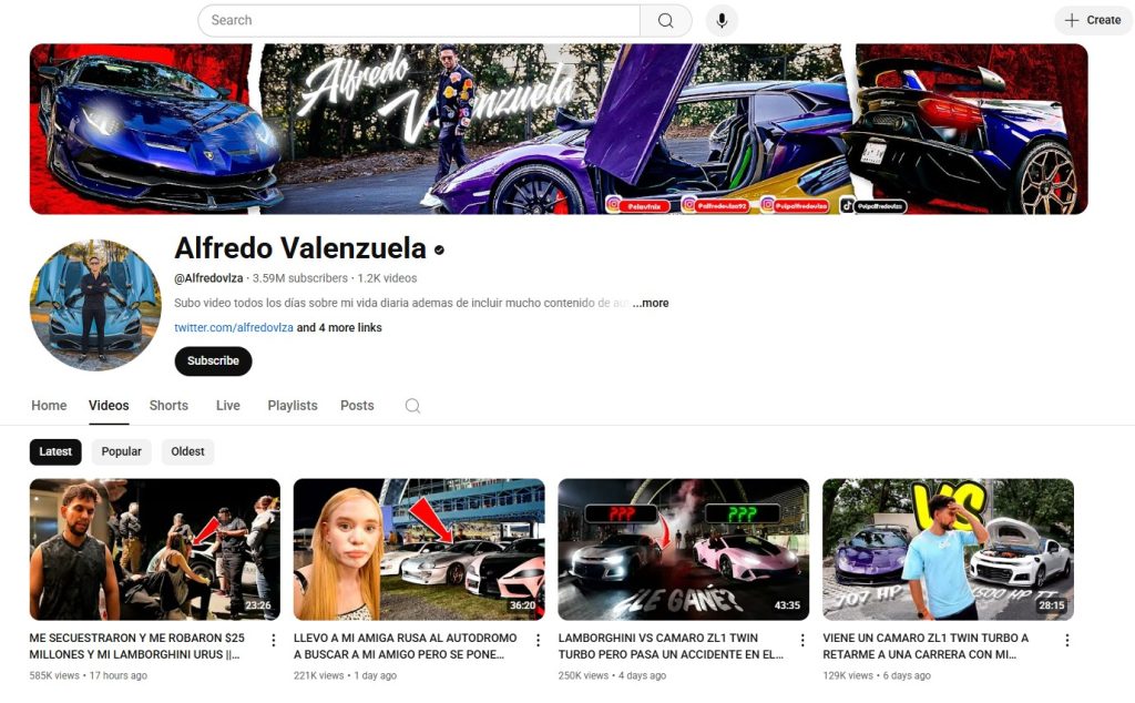Alfredo Valenzuela es un YouTuber que se dedica entre otras cosas, al estilo de vida y a los autos más lujosos y de último modelo. Sin embargo, mostrar estos lujos frente a las cámaras constantemente podría atraer las miradas del crimen organizado, que en un asalto le quitaron millones de pesos en efectivo, joyería y una camioneta Lamborghini.