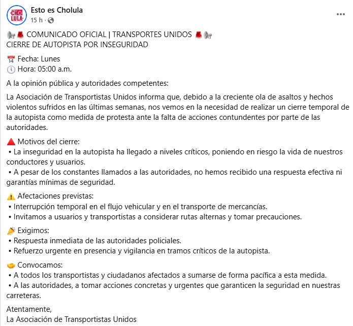 En México, es común ver a una gran cantidad de tráfico en las carreteras del país, ya sea por un accidente, malas condiciones o, más común recientemente, una protesta o manifestación. Este es el caso de la Asociación de Transportistas Unidos, los cuales tienen una queja que hemos escuchado múltiples veces en México: La inseguridad. Por lo que decidieron cerrar la vialidad en la carretera México - Puebla.
