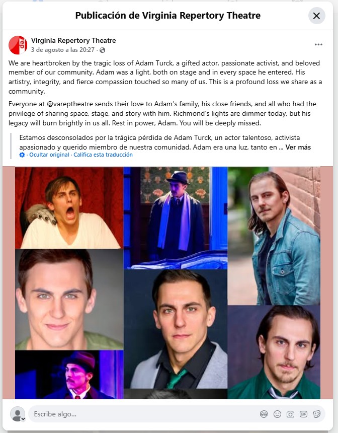 En el mundo de la ficción, es común ver a héroes de acción arriesgando su vida para ayudar a otros. El caso de Adam Turck es diferente: él se convirtió en un verdadero héroe en la vida real y, lamentablemente, el actor perdió la vida en el proceso. Su muerte ha paralizado a su comunidad de Richmond, Virginia. 