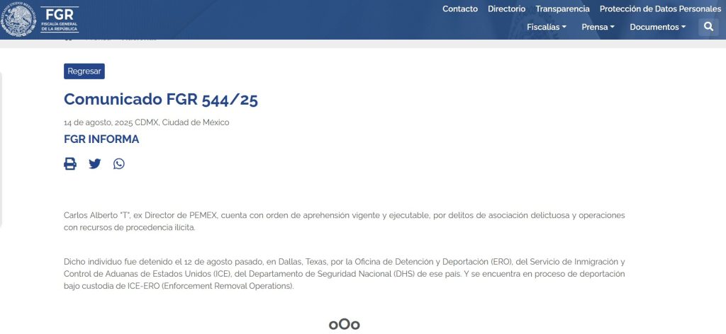 En México no es extraño enterarse de grandes casos de corrupción, incluso te hemos contado sobre algunos de los más significativos. Pero pocos casos se acercan a la importancia del caso Odebrecht, que involucra a cientos de personas en diferentes partes del mundo. Y una de estas personas la acaban de detener en Estados Unidos: Carlos Alberto Treviño Medina acusado de corrupción cuando fue director de Pemex.