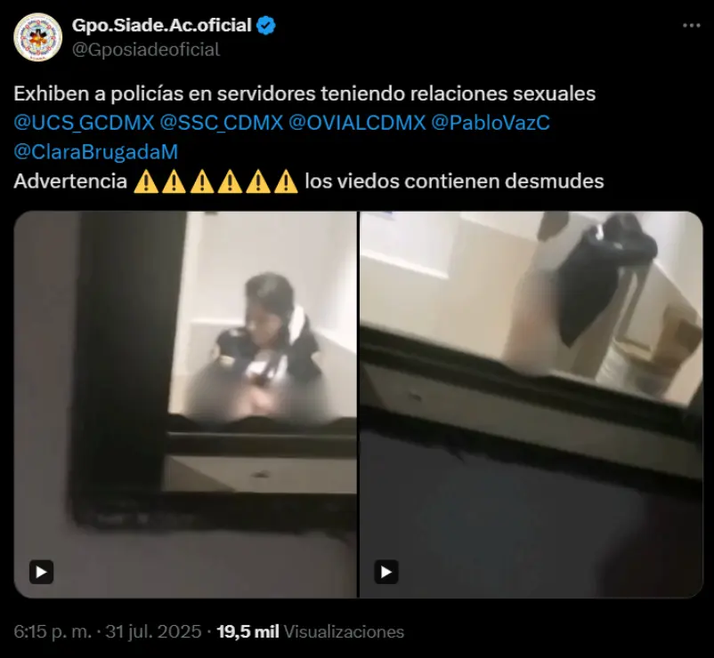 El trabajo de un policía es muy estresante, con largas horas de trabajo, poner la vida en riesgo y tener conocimiento de la ley para aplicarla. No es sorpresa que, muchas veces, los policías necesitan una manera de liberarse del estrés, pero estos policías de la CDMX se pasaron de la raya cuando los grabaron teniendo relaciones sexuales en el asiento del copiloto, a plena luz del día. La Secretaría de Seguridad Ciudadana ya investiga.