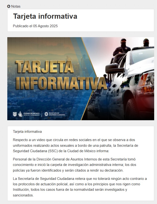 El trabajo de un policía es muy estresante, con largas horas de trabajo, poner la vida en riesgo y tener conocimiento de la ley para aplicarla. No es sorpresa que, muchas veces, los policías necesitan una manera de liberarse del estrés, pero estos policías de la CDMX se pasaron de la raya cuando los grabaron teniendo relaciones sexuales en el asiento del copiloto, a plena luz del día.
