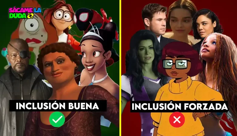 La inclusión forzada es añadir minorías en medios o espacios por obligación externa sin que sea relevante para la narrativa o el contexto.