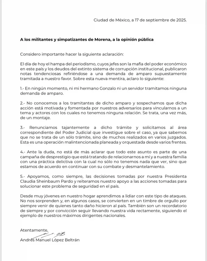Los políticos son una de las figuras más grandes e importantes del interés público y acabamos conociendo todos los detalles de sus vidas, al mismo tiempo que se abren al desarrollo de teorías de la conspiración. AMLO y sus hijos Andrés Manuel López Beltrán y Gonzalo López Beltrán se encuentran alrededor de una nueva controversia, donde el abogado Juan Francisco Rodríguez levantó un amparo para evitar que vayan a la cárcel. ¿O cuál es la verdad de lo que está sucediendo?