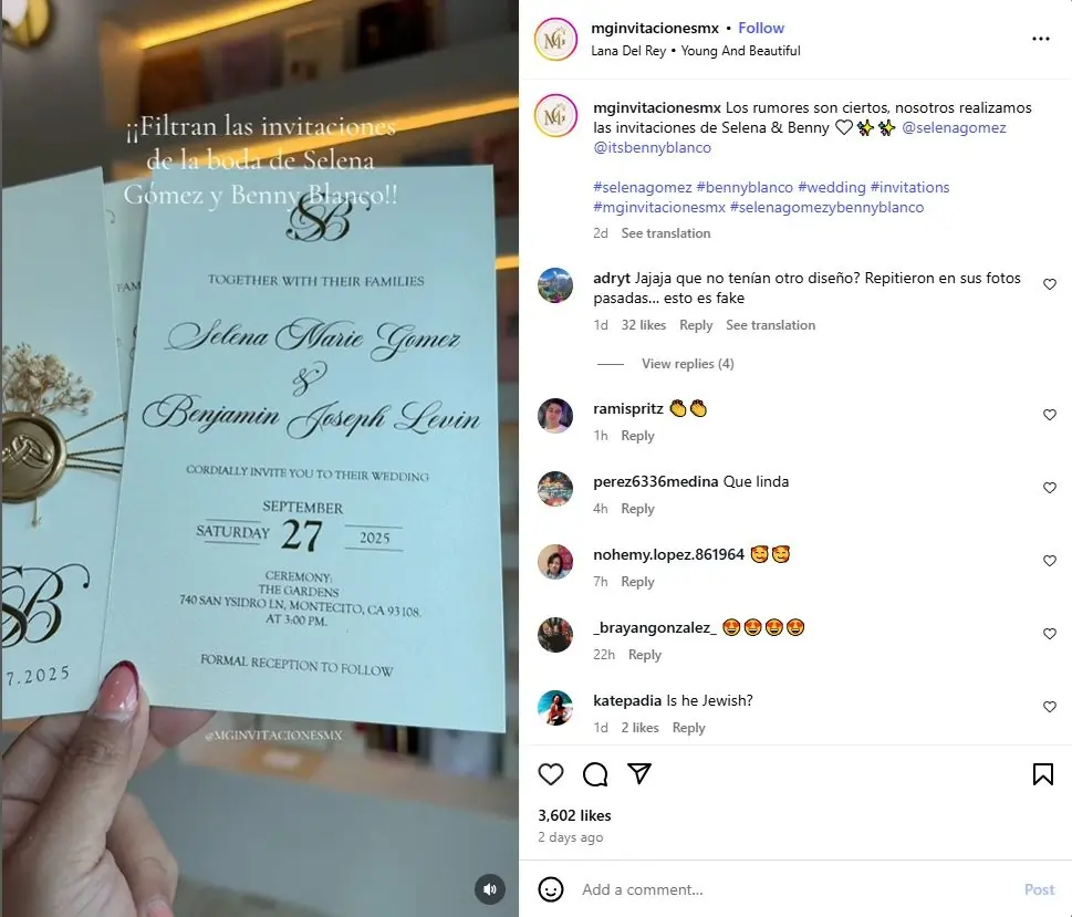El mundo de la moda, los famosos y el espectáculo: el noviazgo y, en particular, las uniones siempre se vuelven virales, mezclando los fans de ambos. La boda de Selena Gomez y Benny Blanco se convirtió en uno de los mejores ejemplos de esto, donde cualquier interacción entre los dos rápidamente se volvió el tema dominante de conversación. Esto es lo que sabemos del evento, los inicios de su relación y aquellas personas que invitaron para unirse a la celebración.