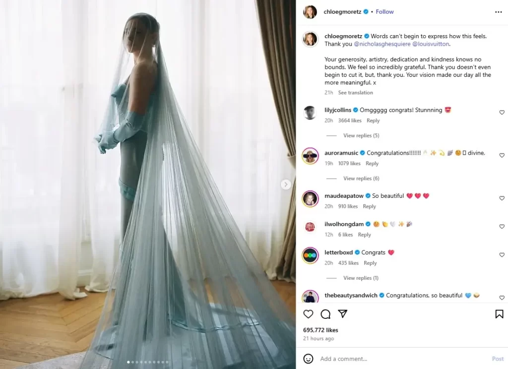 Chloë Grace Moretz es una de las actrices más importantes de los últimos años, con una gran cantidad de papeles que son icónicos. Como suele ser el caso de los famosos cuando se casan, la boda sorprendió y contó con un impresionante vestido de novia de Louis Vuitton. La afortunada que la va a acompañar el resto de su vida es la fotógrafa y modelo Kate Harrison, con quien mantiene una relación de casi ocho años.