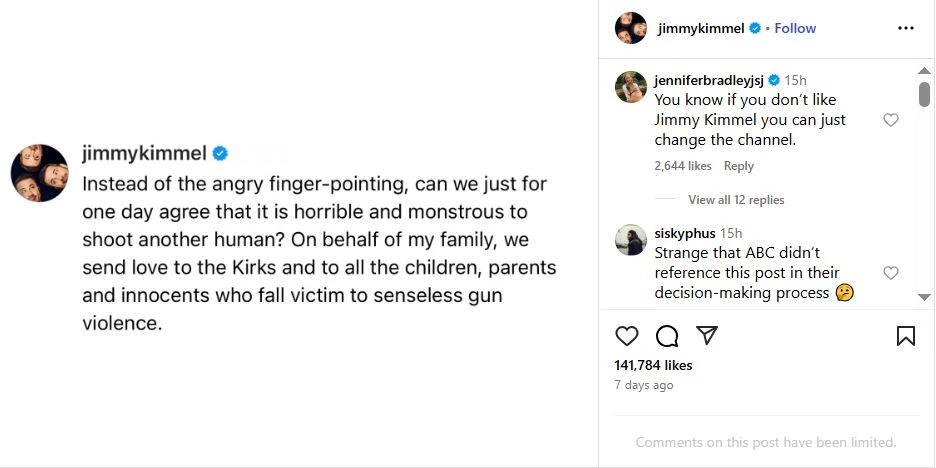 En Estados Unidos se vive un clima político y social muy complicado, donde decir la cosa incorrecta en redes sociales o en la televisión puede causar tu cancelación. Eso también es cierto para las más grandes estrellas del medio como Jimmy Kimmel, que hizo un comentario sobre Charlie Kirk y la empresa ABC lo despidió. Esto es todo lo que sabemos sobre esta figura del Talk Show, la conexión con Trump, los motivos de su partida y las actualizaciones sobre el asesinato.