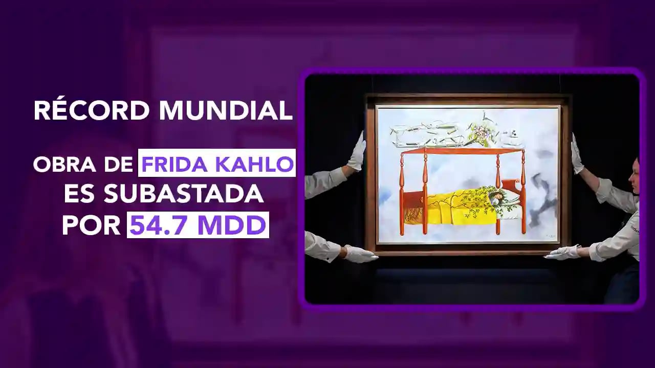 frida kahlo record, el sueño la cama, subasta 54 millones, artista femenina más cara, autorretrato de frida, georgia okeeffe, jimsonweed, diego y yo, pintora mexicana, récord subasta arte, arte femenino, sothebys, nueva york subasta, frida kahlo mercado, fridamanía, dos puntos punto media