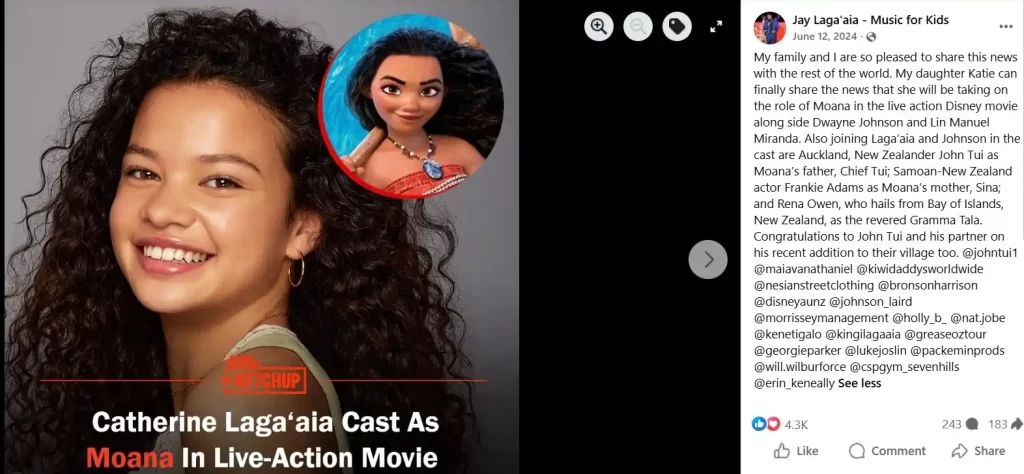 Disney es una de las compañías más grandes e importantes en el mundo del entretenimiento, a pesar de que los conocemos en particular por sus películas animadas, son los dueños de una gran cantidad de industrias que les permite experimentar con nuevos conceptos. El más reciente es el remake “Live Action” de "Moana" y su nuevo cast que pone a Catherine Laga'aia en el papel de la protagonista de esta historia. En dos puntos te contamos todo lo que tienes que saber sobre la actriz y la fecha de salida de esta cinta: