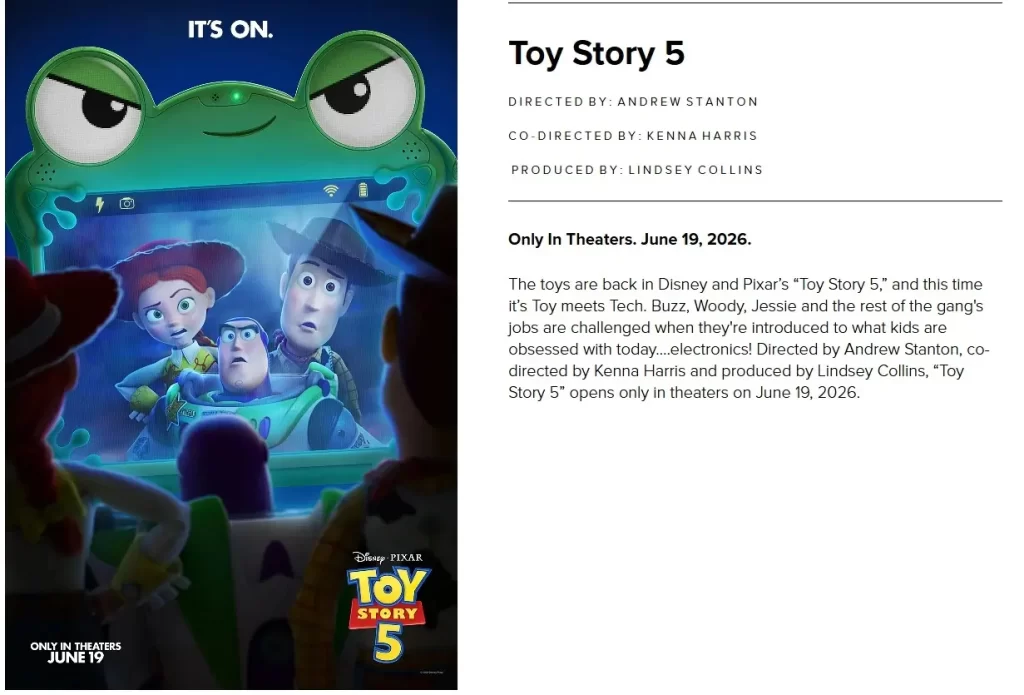El cine está de regreso con una nueva entrega de una de las sagas más importantes en la historia de la animación y que hizo llorar a la mayoría en sus múltiples apariciones. Se trata del nuevo estreno de Pixar: Toy Story 5, ya tenemos el primer tráiler de la nueva cinta y su fecha de estreno. ¿Será que esta secuela esté a la altura de las anteriores o es innecesaria? En dos puntos te explicamos todo lo que sabemos sobre el tema, Así como un adelanto de los personajes, temas y los posibles villanos que aparecerán. 