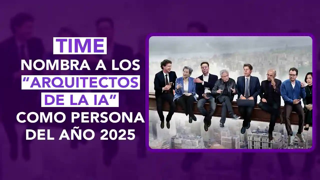 inteligencia artificial 2025, Time Persona del Año IA, Architects of AI Time 2025, líderes IA 2025, Mark Zuckerberg IA, Elon Musk IA, Sam Altman OpenAI, Jensen Huang Nvidia, Demis Hassabis DeepMind, Fei-Fei Li IA, Dario Amodei Anthropic, Lisa Su AMD, impacto de la IA, avances inteligencia artificial, riesgos y ética IA, tecnologías de IA, herramientas IA 2025, debate sobre IA, regulación de IA, AI Person of the Year 2025, revista Time, dos puntos punto media