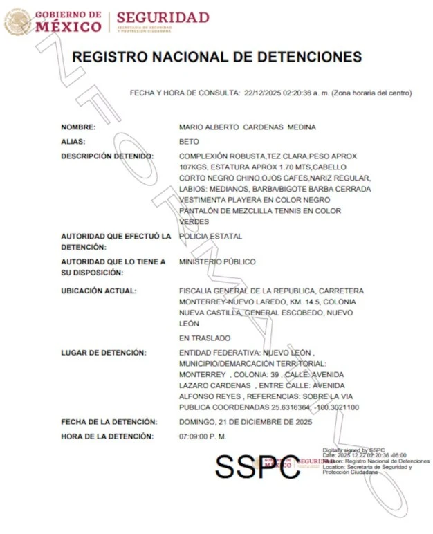 En México hay varios grupos generadores de violencia, que se dedican al transporte y venta de narcóticos, parte de la estrategia para combatir la violencia se basa en combatir a los líderes y detenerlos cuando sea posible. Un operativo reciente en Nuevo León, consiguió la captura de Mario Alberto Cárdenas “El Betito”, sobrino de Osiel Cárdenas, exlíder del cártel del Golfo, un paso adelante para mejorar la seguridad. En dos puntos te explicamos quién es y la increíble historia detrás de sus múltiples arrestos: