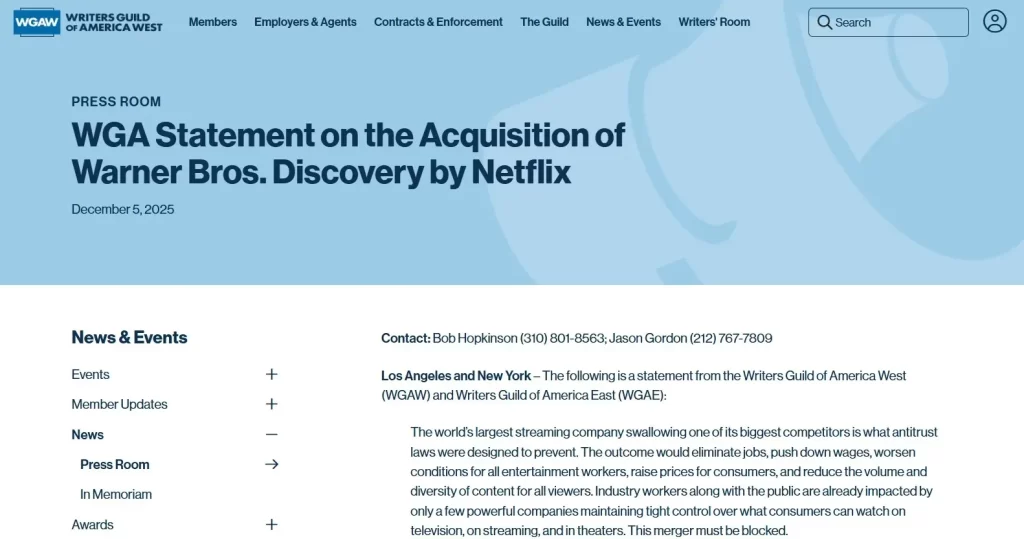 Dentro de la gran industria fílmica hay muchos estudios, cada uno de ellos con sus propias características, diferentes propiedades intelectuales que manejan, fanáticos y haters. Por lo que cualquier cambio en el sistema puede traer consecuencias a las producciones que se están realizando, el intento de compra reciente de Netflix a Warner Bros Discovery es un gran ejemplo, que tiene a varios seguidores del cine preocupados por su futuro y las cosas que podrían suceder si la adquisición procede. En dos puntos te contamos todo sobre esta noticia y lo que podría pasar después.