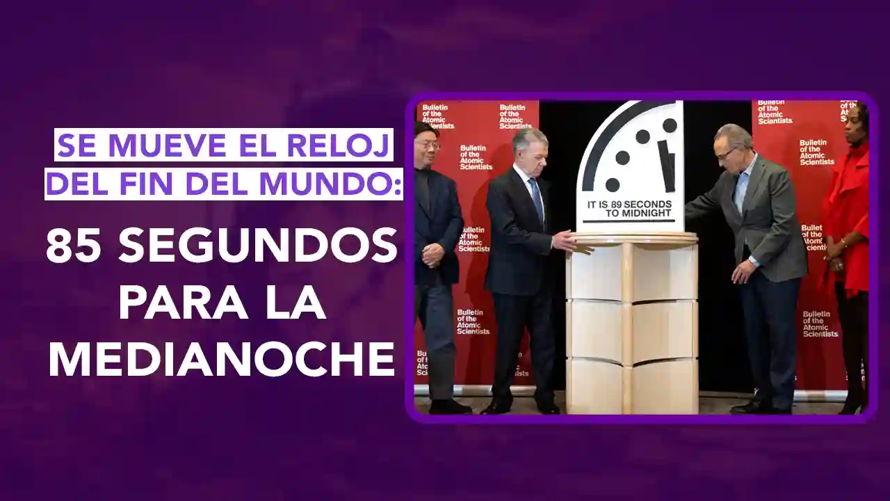Doomsday Clock 2026, Reloj del Apocalipsis significado, 85 segundos antes de medianoche, Boletín de Científicos Atómicos, amenazas nucleares 2026, dos puntos punto media, cambio climático riesgos, inteligencia artificial peligro, cooperación internacional desarme, boletín Doomsday Clock actualización, historia Doomsday Clock, por qué se movió reloj apocalipsis, nuclear climate AI threats, record cercania reloj apocalipsis, tendencias globales riesgo existencial, Bulletin of the Atomic Scientists, simbolo fin del mundo, dos puntos punto media