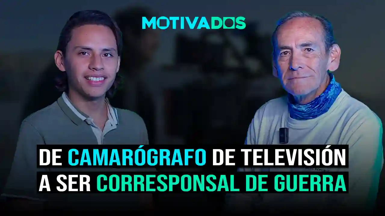 Motivados; dospuntos.media; dospuntos punto media; podcast; Javier Araiza Granados; camarógrafo televisión; camarógrafo cine; corresponsal de guerra; producción audiovisual; TV Azteca operador cámara; sistemas de audio televisión; técnica de switcheo; historias detrás de cámaras; podcast Motivados; narrativa audiovisual; profesionales de la imagen; cobertura en zonas de conflicto; motivación creatividad audiovisuales
