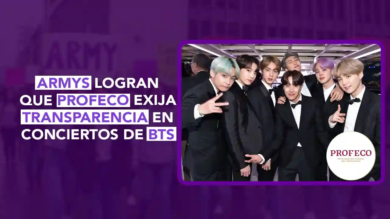 Profeco BTS México transparencia boletos, Profeco exige transparencia OCESA Ticketmaster, ARMY BTS prevención precios, precios dinámicos conciertos BTS, dos puntos punto media concierto BTS Ciudad de México 2026, venta de boletos BTS Profeco, derechos del consumidor boletos BTS, mapas de asientos concierto BTS, preventa ARMY Membership México, Claudia Sheinbaum BTS boletos, Profeco boletos eventos masivos, Ley Federal de Protección al Consumidor conciertos, OCESA venta BTS CDMX, Ticketmaster transparencia precios BTS, paquetes VIP BTS México, denuncias fans BTS México, dos puntos punto media