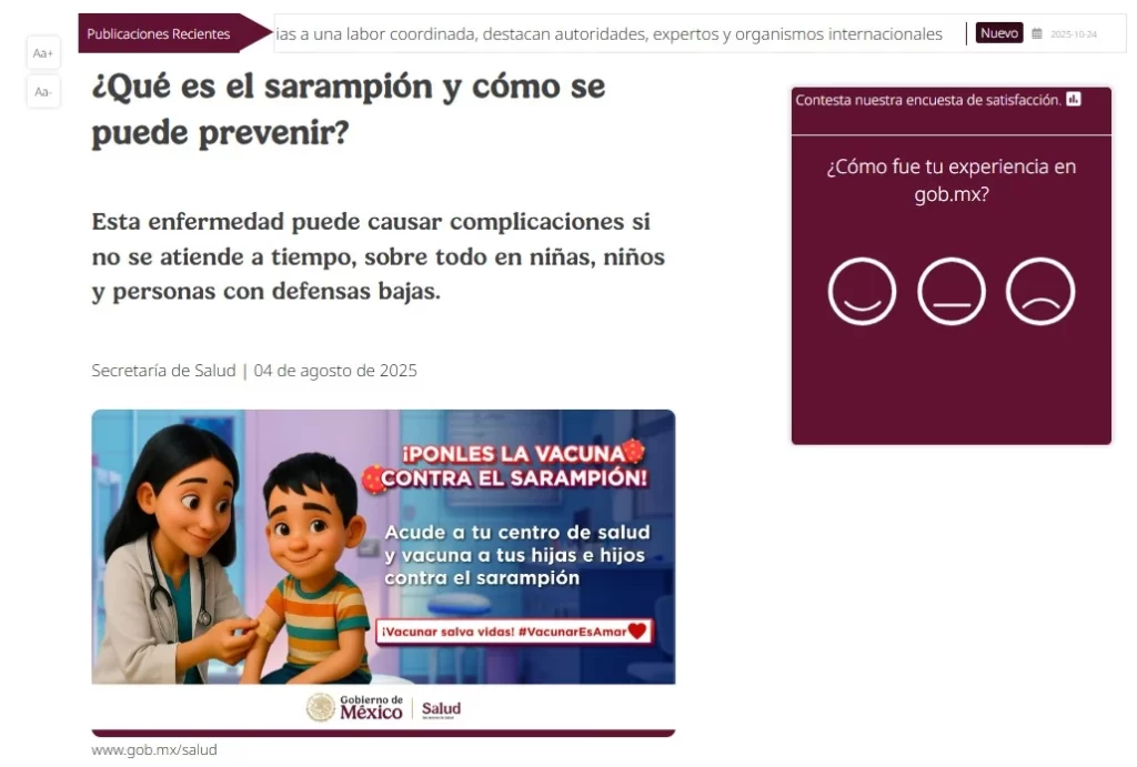 Mantener a la población saludable es una de las consideraciones más importantes para cualquier gobierno, por eso una gran mayoría de los países tienen un departamento especializado en procurar el bienestar de las personas. Aunque a veces pueden ocurrir errores, y ahora vemos en México el primer brote de sarampión en varios años, a causa de lo grave que es la enfermedad, en dos puntos te explicamos todo lo que tienes que saber sobre la vacuna y los síntomas que tienes que tomar en cuenta: