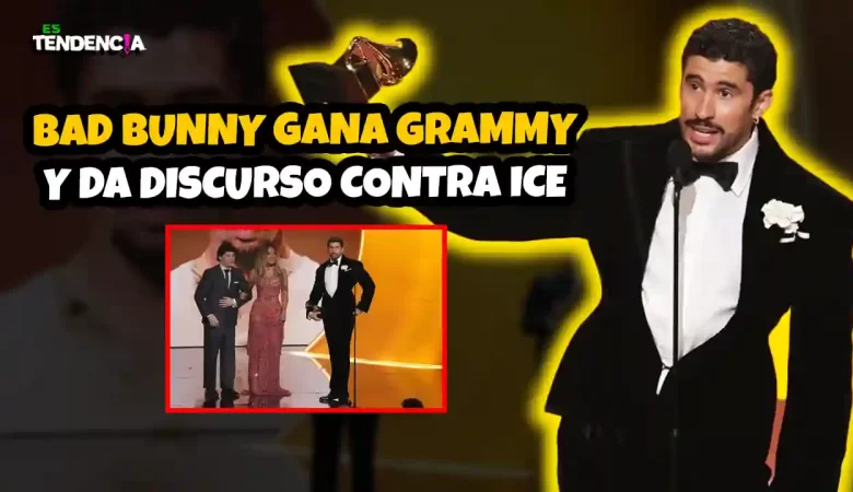 Es tendencia; dospuntos.media; dospuntos media; espectáculos; podcast de tendencias; Bad Bunny Grammy 2026; discurso contra ICE Grammy; Bad Bunny DeBiTirarMasFotos; premios Grammy 2026 icónicos; mensaje político Grammy Awards; ICE out Bad Bunny; inmigración y música; comunidad latina EE. UU.; Grammy histórico español; cultura pop y política; noticias farándula 2026.