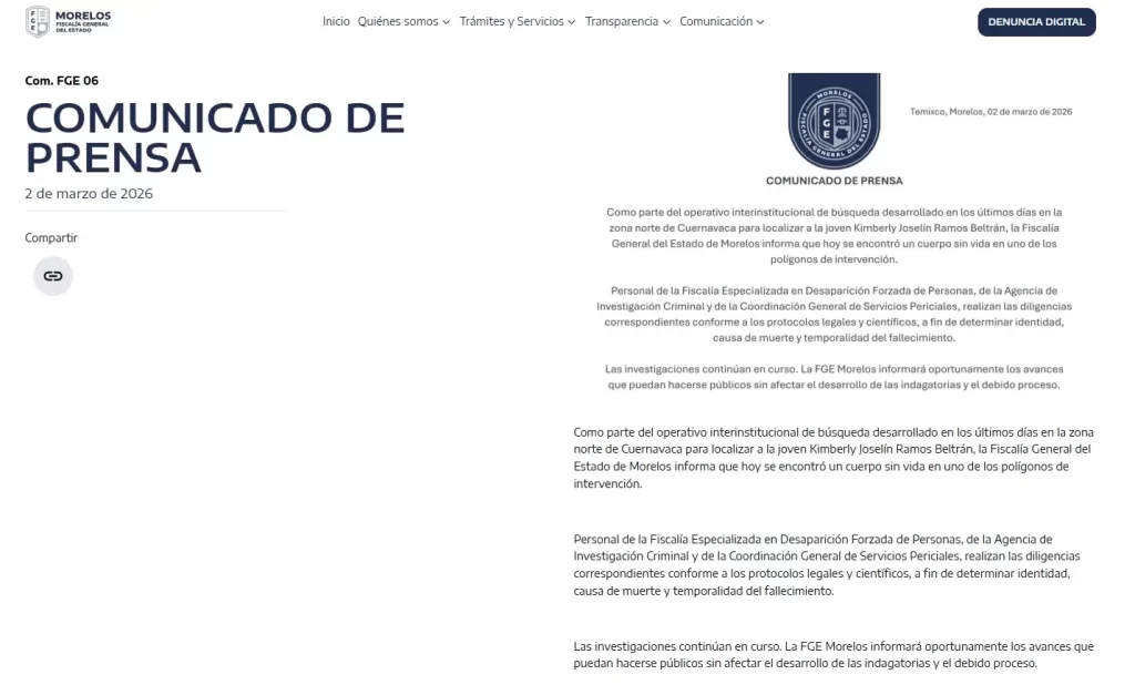 Una de las crudas realidades de vivir en México y de las sociedades del siglo XXI es que el machismo y la misoginia aún son una preocupación que permanece vigente, y en muchos casos se convierte en lo que llamamos “feminicidio”. Los habitantes de Morelos experimentaron un enorme miedo en los últimos días derivado de la desaparición de Kimberly Joselin Ramos Beltrán, estudiante de la Universidad Autónoma del Estado de Morelos (UAEM). Pero un par de actualizaciones, el arresto de Jared Alejandro N. y su localización cambiaron bastante la historia, en dos puntos te explicamos todo lo que tienes que saber sobre estos sucesos y la reacción que provocó en la sociedad.