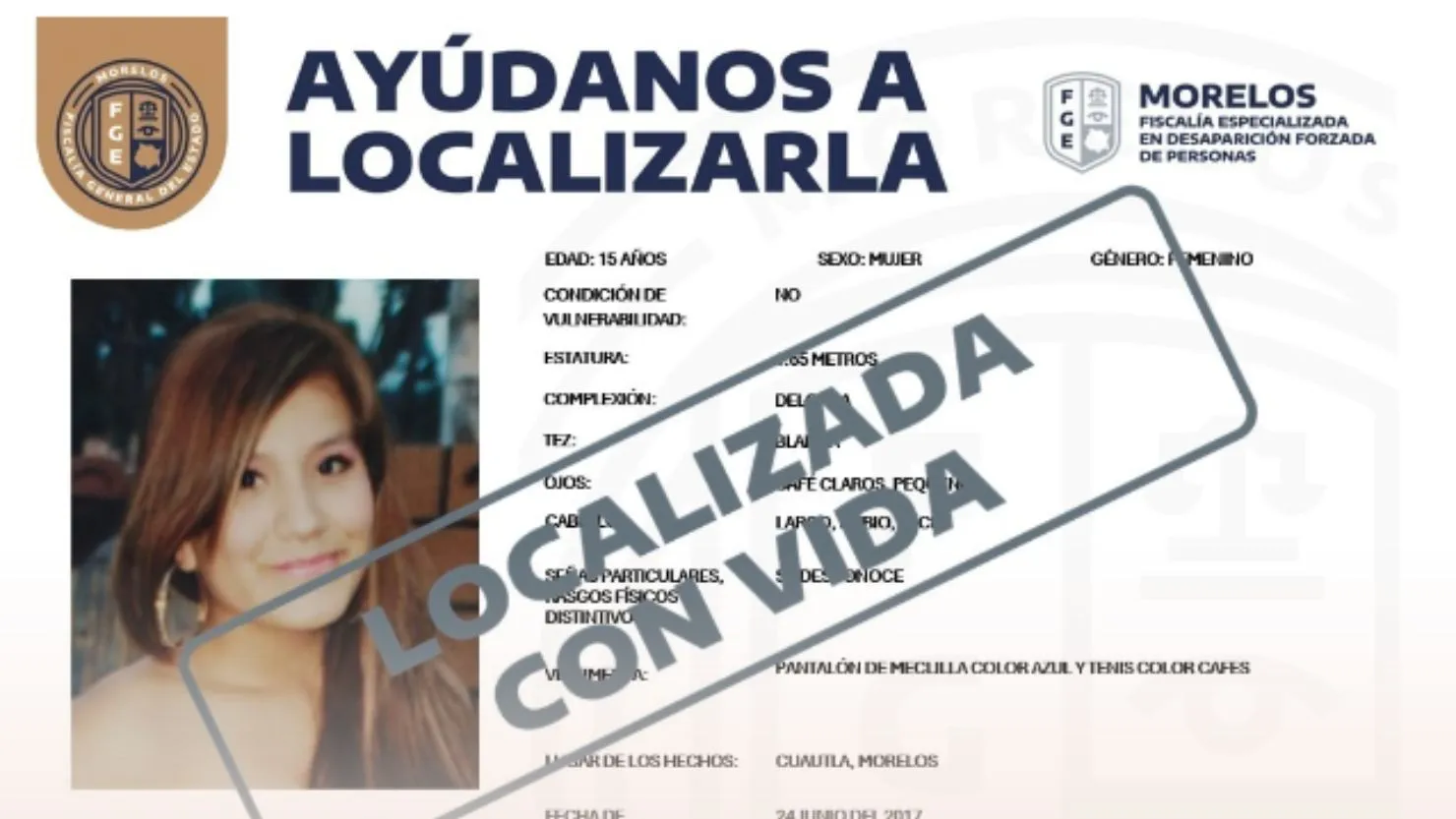 Merari Olea, Merari Olea desaparición, Merari Olea desaparición forzada, Merari Olea morelos, dos puntos, dos puntos media, b