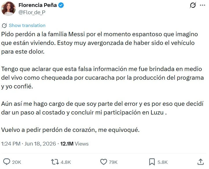 Cuando se trata de la información, debes tener mucho cuidado con la amenaza de las fake news, noticias que intentan alterar tu percepción de la realidad con mentiras. Pero, ¿qué sucede cuando un medio oficial se equivoca? Eso es lo que estamos viendo en Argentina con la historia de Florencia Peña, una actriz que se confundió a la hora de hablar de Jorge, el papá de Messi, y de paso destruyó su carrera. En dos puntos te contamos todo al respecto del malentendido, quién tiene la culpa del error que asustó a muchos, la historia de la presentadora antes del incidente y la reacción que tuvo el público.
