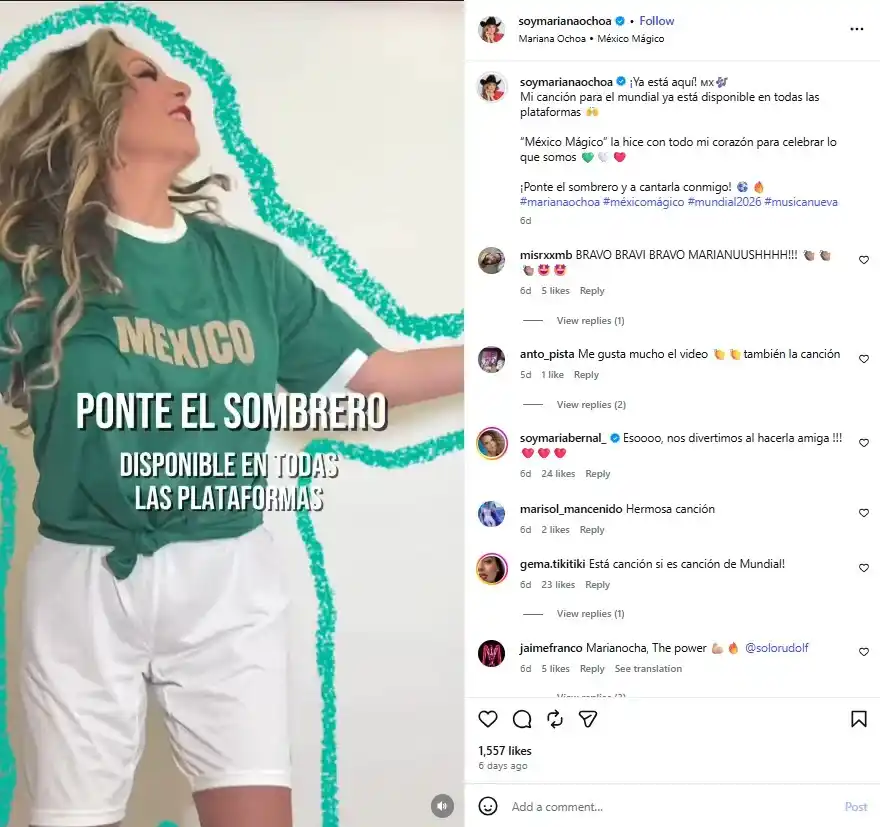Uno como espectador solo observa una fracción de lo que es el negocio del espectáculo, con muchos detalles ocultos que se pueden volver polémicas jugosas, por el contrario, hay datos que resultan aburridos. La ley de propiedad intelectual entra en esta categoría, salvo en las ocasiones en donde genera una gran controversia, como pasó con Mariana Ochoa, cantante de OV7 que estrenó la canción México Mágico (Ponte el sombrero) y por usar el “Mundial” la podría demandar la FIFA. En dos puntos te contamos todo lo que sabemos del tema, cuánto dinero puede requerir la compañía y dónde la puedes escuchar.