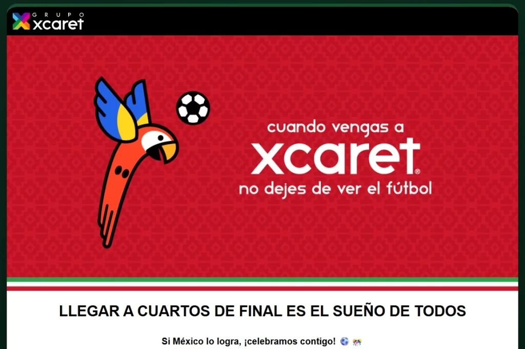 El máximo torneo de fútbol se volvió el evento más grande en el país, con una enorme cantidad de increíbles que están surgiendo alrededor de este. Cuando pensamos que ya nada podría sorprender, el parque Xcaret lanzó una promoción donde ponen todo en juego, entradas gratis para todos si México llega a los cuartos de final del mundial. En dos puntos te contamos todo lo que sabemos de esta campaña, las probabilidades de que se haga realidad, qué empresas pusieron condiciones similares en sus descuentos y dónde te tienes que registrar para que hagan válido el marketing, así como las restricciones presentes.