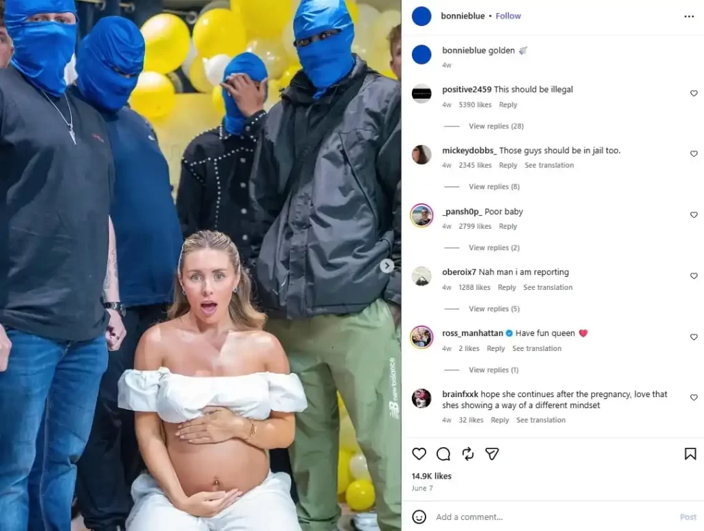 Ahora que llevamos múltiples décadas viviendo con redes sociales, estamos cada día más atentos a los tipos de trucos que utilizan los influencers para llamar la atención, solo que en algunos casos resultan imposibles de ignorar. Si sigues ciertas áreas del entretenimiento digital, entonces sabes bien quién es Bonnie Blue, la creadora de contenido para adultos, maestra de la controversia, que en esta ocasión llega con un nuevo evento, el Baby Shower, y anuncia que está embarazada. En dos puntos te contamos todo lo que sabemos de esta figura del internet y las razones por las que se volvió tan viral e incluso odiada.