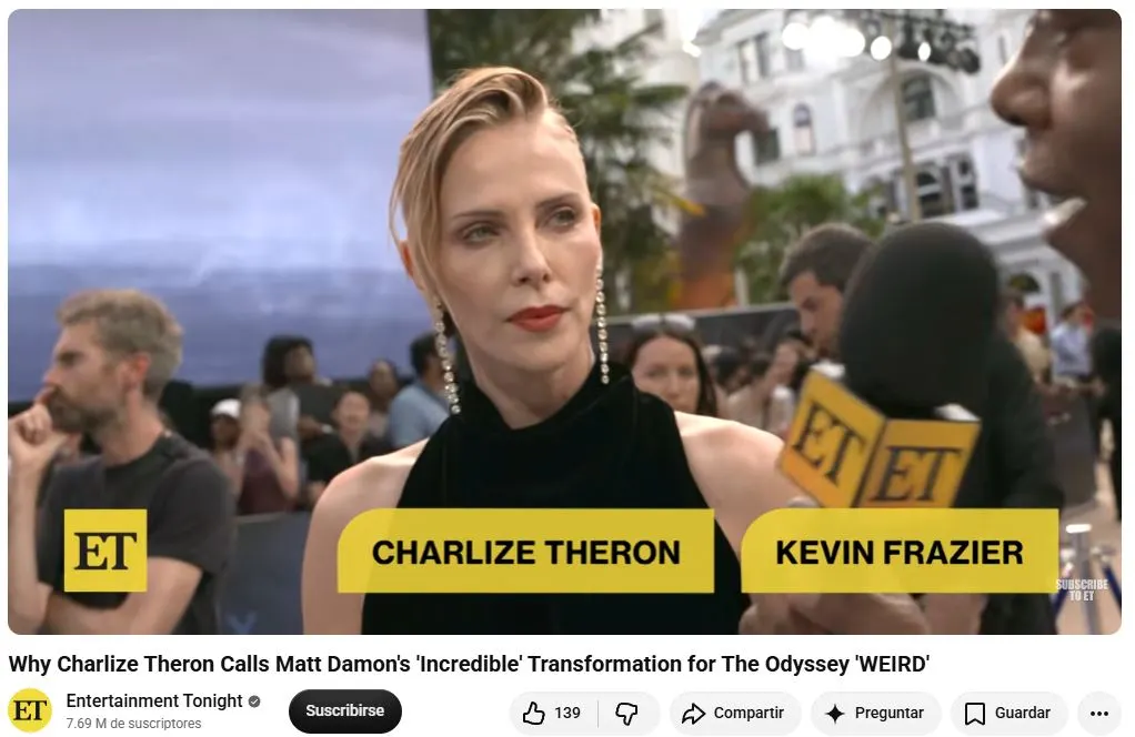 Cada cierto tiempo, veremos un mega estreno de Hollywood, el tipo de película que acapara la atención del público y los medios, con un impacto cultural que se siente desde lejos. En esos casos, no solo el lanzamiento, cualquier historia que salga de ella también se vuelve viral. Ahora estamos viendo eso con Charlize Theron, que interpretó a “Calipso” en La Odisea y ahora se metió en problemas por ver demasiado a su compañero de set, Matt Damon. En dos puntos te contamos todo lo que sabemos de esta nueva controversia, las declaraciones “inquietantes” que realizó la actriz y las varias personas que la criticaron.