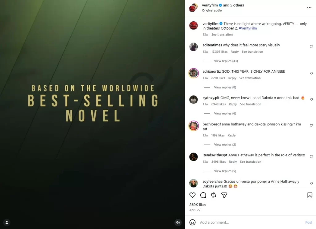 Cuando un actor consigue cierto nivel de fama, se puede permitir escoger sus proyectos con mucho más detalle, con producciones que funcionan mejor con su imagen o de la mano de un director prestigioso. Dakota Johnson está a punto de estrenar dos películas donde veremos facetas nunca antes vistas de la actriz, se trata de Flesh Impact, donde interpreta a Marilyn Monroe, y Verity, junto a Anne Hathaway. En dos puntos te contamos todo lo que sabemos de ambas producciones, la conversación en línea que se está formando a su alrededor, las fechas de estreno para cada una y por qué se volvieron tan virales.