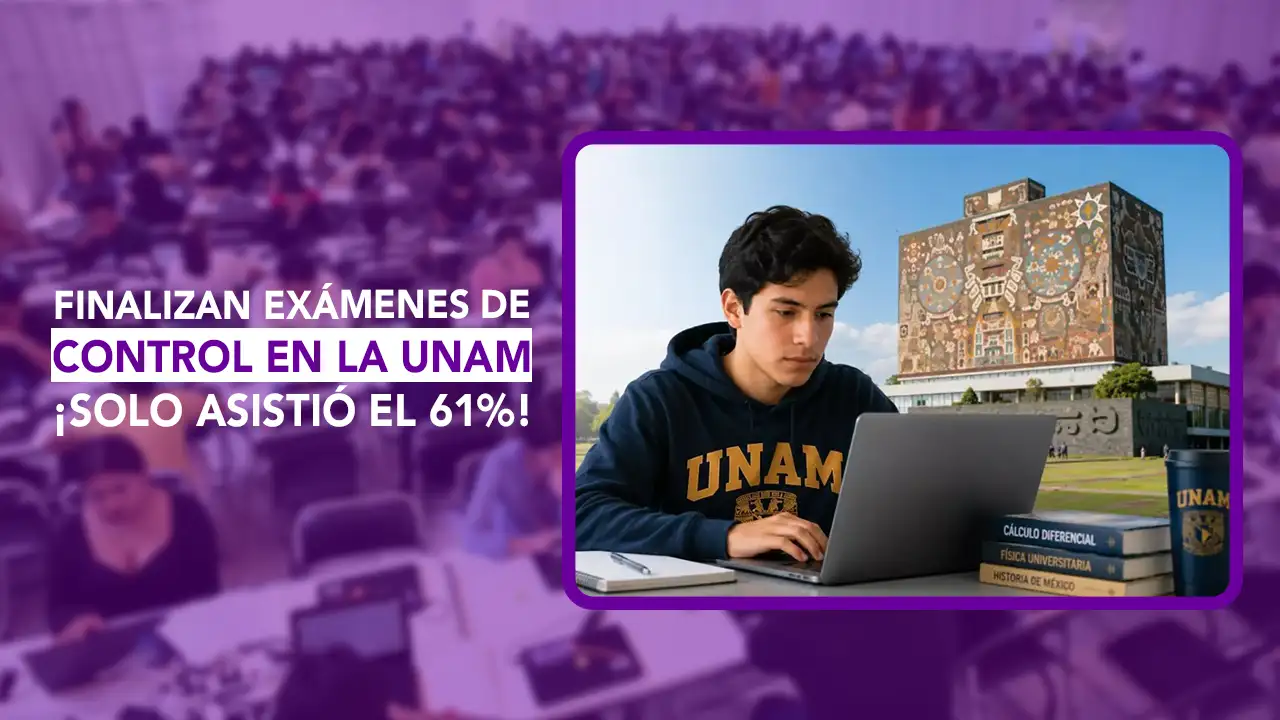 Dos Puntos; Dos News; dospuntos.media; dos puntos punto media; Juan Carlos Valerio; Leidy Salazar; UNAM finaliza examenes de control presenciales; Asistencia examen de control UNAM 61 por ciento; Trampas en examen presencial UNAM lentes con camara; Resultados examen de control UNAM Leonardo Lomeli; Palacio de los Deportes examen UNAM admisiones; Ausentismo en examen de admision UNAM 2026; Inicio de clases nuevo ingreso UNAM 31 de agosto; Universidad Nacional Autonoma de Mexico admision; Noticias de educacion y universidades dospuntos media.