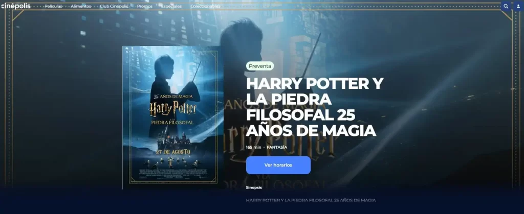 Hay varios ejemplos de historias, libros y otros productos que se vuelven clásicos y acompañan a una generación entera y forman parte de la cultura popular. Lo cual significa que de manera inevitable aparecerán en múltiples ocasiones en campañas de publicidad y nuevos lanzamientos. Ahora le llegó el turno a Harry Potter, que para celebrar 25 años, tendrá un reestreno de la primera película “La piedra filosofal” en Cinépolis. En dos puntos, te contamos todo lo que sabemos de este anuncio, el menú temático que estará a la venta, los posibles precios y fechas y los siguientes lanzamientos de esta franquicia en streaming.