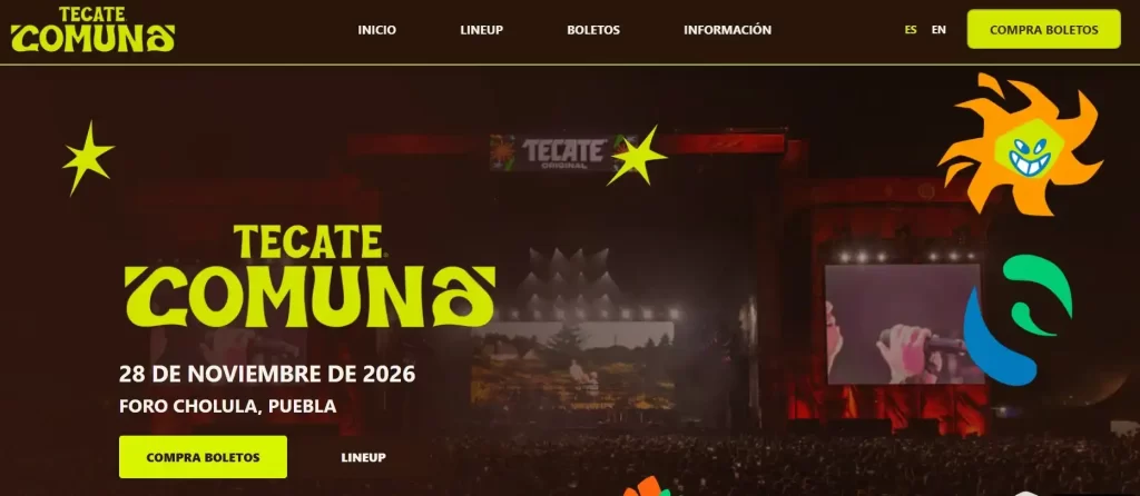 En la actualidad resulta mucho más sencillo escuchar música que en el pasado, con las discografías de nuestros artistas favoritos en la palma de nuestras manos. Sin embargo, aun si tienes los mejores audífonos del mundo, resulta imposible emular la experiencia de un concierto en vivo. Por eso muchas personas de la zona centro de México están emocionadas por el anuncio del Tecate Comuna 2026, que tendrá lugar en Puebla, con el precio de los boletos y la cartelera revelados. En dos puntos te contamos todo lo que sabemos de los invitados, las fechas del evento y todo lo que necesitas para disfrutarlo.
