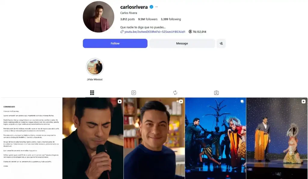 Normalmente las audiencias no lo piensan de esta forma, pero ser un artista requiere mucho esfuerzo. A tal punto que un cantante profesional es comparable con un atleta nacional. Se trata de un trabajo arduo que requiere de mucho esfuerzo y preparación, y como pasa en los deportes, no siempre sale bien. Ambos pueden lastimarse de tal forma que requieren de un descanso amplio para regresar a sus labores. Ese es el caso de Carlos Rivera, el compositor mexicano que ahora tiene que posponer su concierto por una lesión de cuerdas vocales. En dos puntos te contamos todo lo que sabemos de su estado de salud actual y lo que deberían de saber los fans. Además de la información que sabemos de su carrera a futuro. 