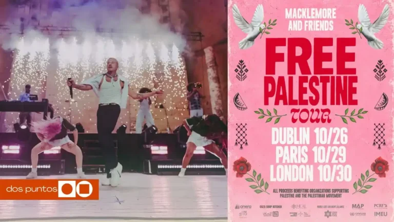 Macklemore gira, Macklemore Free Palestine, Macklemore 2026, Macklemore, Quién es Macklemore, dos puntos, dos puntos media