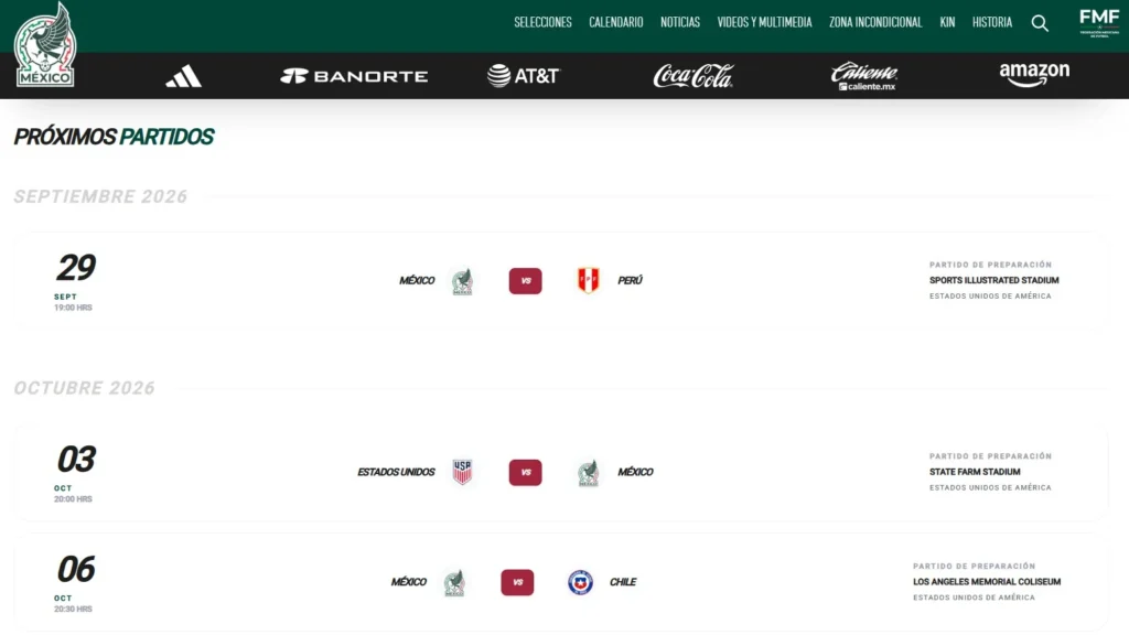 Tan pronto de la final de la gran Copa Mundial y ya estamos enfrentando a las selecciones rivales. Se trata de los partidos amistosos de la Fecha FIFA. Una oportunidad para medirnos contra otros países en un entorno distinto. Uno de esos partidos que ya llegan es México vs Perú de 2026, a lo que surge la pregunta de cuándo y dónde los puedes ver. En dos puntos respondemos a todas tus preguntas al respecto del encuentro y cómo disfrutarlo al máximo. Además, discutimos las posibilidades que tenemos de llevarnos la victoria, los jugadores que esperamos en el campo y el formato de “alineación incógnita” que cambia todo.