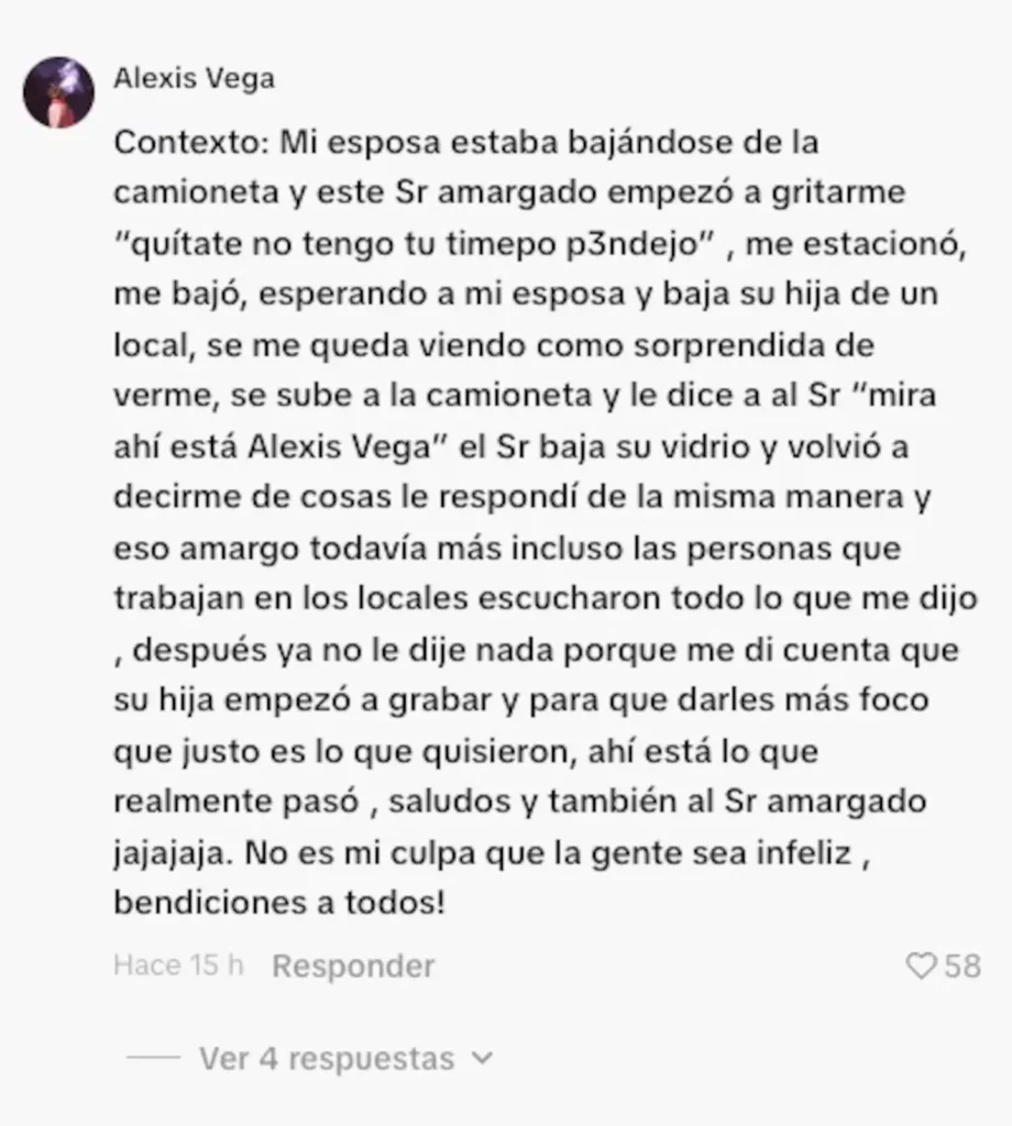 Las celebridades también son personas. Una frase muy cierta, en varios sentidos. De la misma manera que nosotros, hay detalles de su vida que preferirían que se mantuvieran en secreto. Toman decisiones que no son las mejores y se arrepienten después. Hay momentos en los que se enojan y dicen cosas que no suenan bien fuera de contexto. Este último es importante, ya que en esa situación se encuentra Alexis Vega, del cual salió el video completo de una “pelea” que tuvo en un estacionamiento. En dos puntos te contamos todo lo que sabemos del caso y sus orígenes. Así como la respuesta que dio a los medios nacionales sobre su punto de vista de lo que pasó.