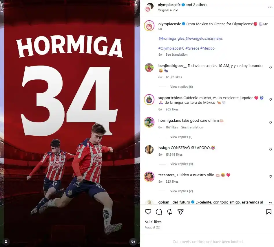 Cuando hablamos de un equipo deportivo, por lo regular pensamos en los 11 que entran al campo. Sin embargo, detrás de escena hay todavía más miembros de la escuadra: los suplentes que se sientan en la banca y aquellos que no se convocan. A pesar de que tienen un rol menor, son necesarios para la estrategia. Claro, si tienes a una estrella, por eso deberías priorizar que estos estén desde el inicio. Estamos viendo lo contrario en el caso de la Hormiga González, al que le faltan minutos en el Olympiacos dentro de la Europa League. En dos puntos te contamos todo lo que sabemos de su caso y las quejas de los fans, además de las posibles razones por las que está sucediendo esto.